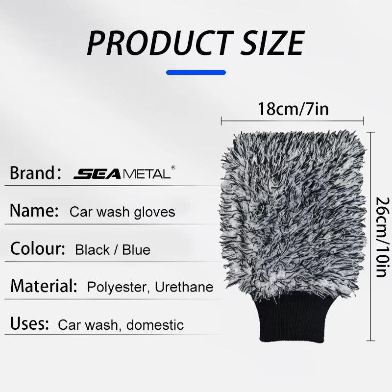 Car Wash Brush Plush Premium Wheels Brush Non-Slip Handle Easy to Cleaning Rims Spokes Wheel Barrel Cleaning Mitt