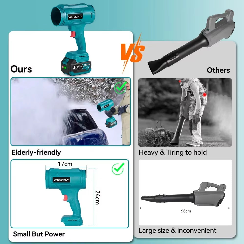 Electric Blower Turbo Fan Violent Air Gun Handheld Snow Car Dryer Leaf Dust Blowing Tool for Makita 18V Battery Pin